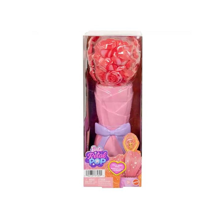Set papusi Barbie Petal Pop, rosu, accesorii incluse