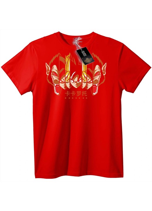 Tricou cu evoluția lui Goku, Rosu