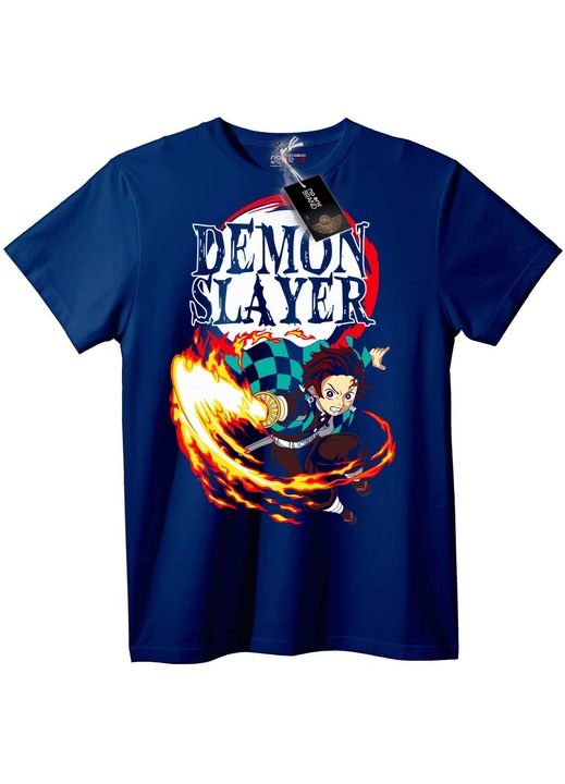 Tricou Demon Slayer Tanjiro, Bleumarin
