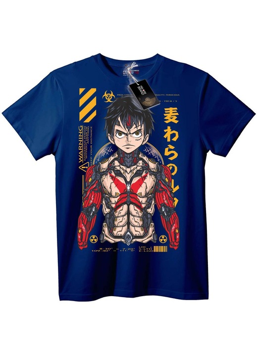 Tricou cu Luffy cu Pălărie de Paie, Bleumarin