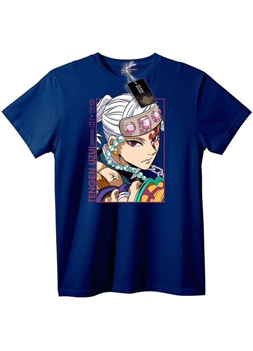Tricou Tengen Uzui din Demon Slayer, Bleumarin