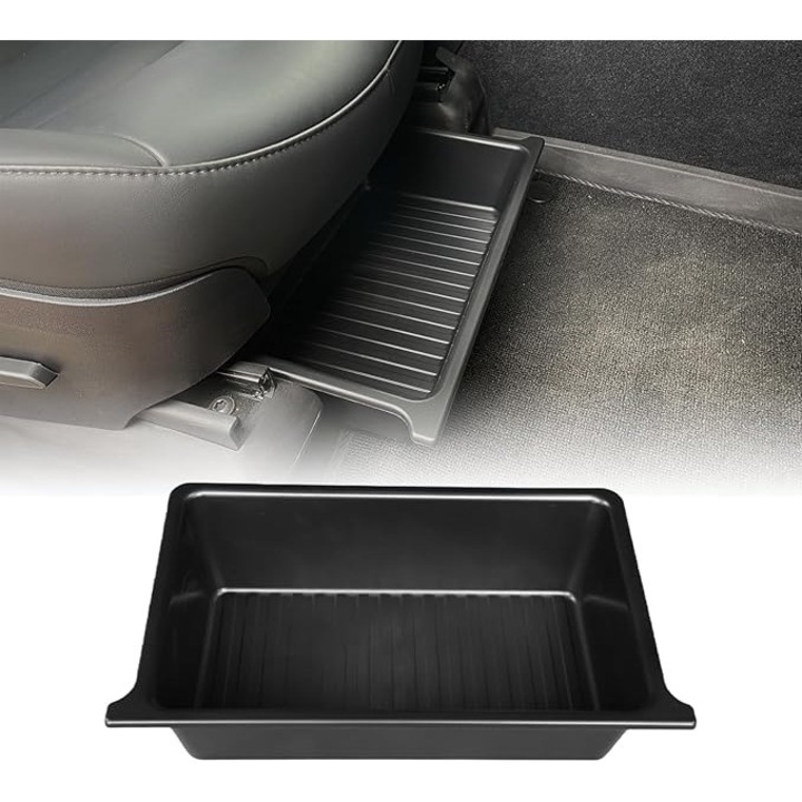 Органайзер Под Седалка Tesla Model Y 2019–2024, Кутия За Съхранение Тип Чекмедже, ABS, Противоплъзгащ
