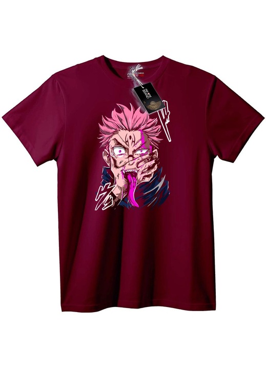 Tricou Anime cu păr roz, Visiniu