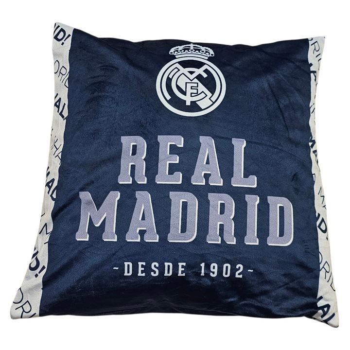 Fata de perna decorativa Carbotex Real Madrid, 40x40cm, poliester