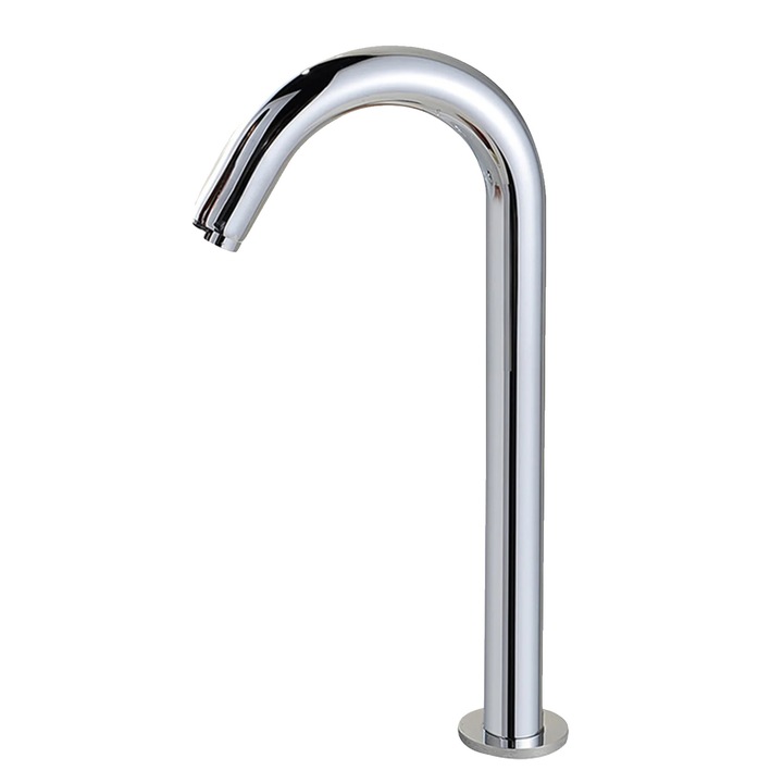 Sanitér csaptelep, érintésmentes működés, tartós sárgaréz konstrukció, ezüst, 3.94"