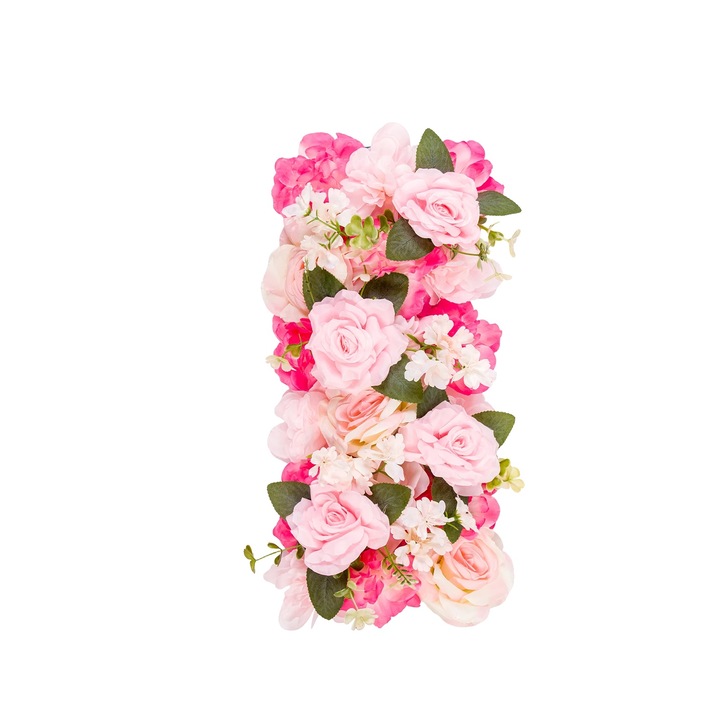 Garlanda de flori artificiale, roz, rezistenta la UV, intretinere redusa