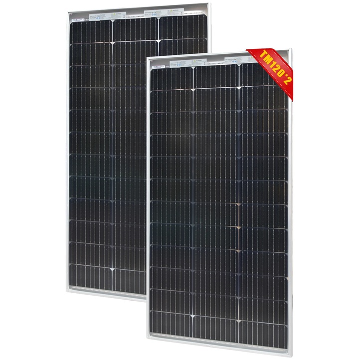 Panou solar rigid, 2 bucati, tehnologie bifaciala, 120W, 1080x530x30mm, 6kg