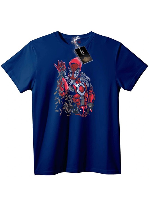 Tricou Deadpool Oprește Gloanțele, Bleumarin