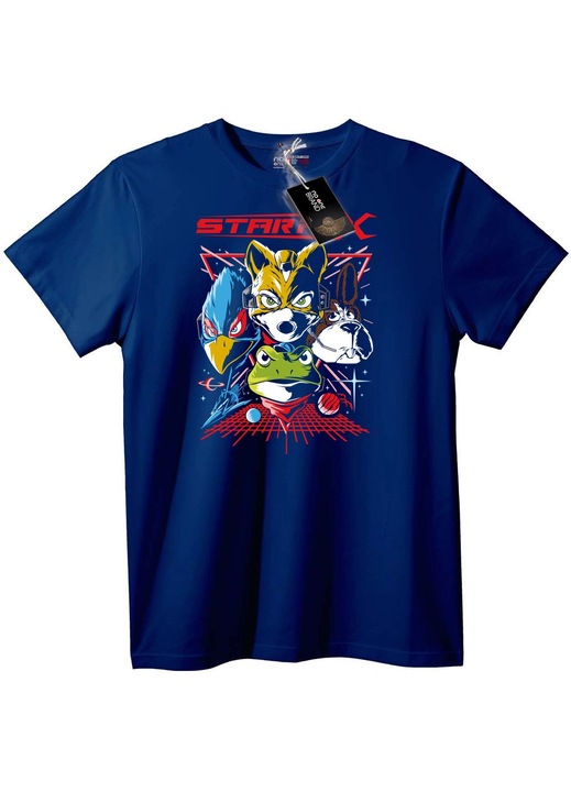 Tricou Star Fox Animal Squad, Bleumarin