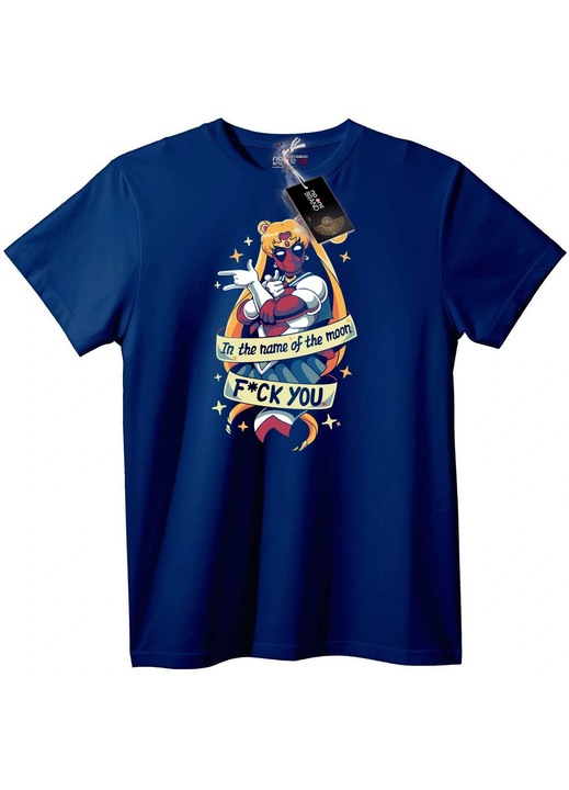 Tricou Sailor Moon F*CK YOU, Bleumarin