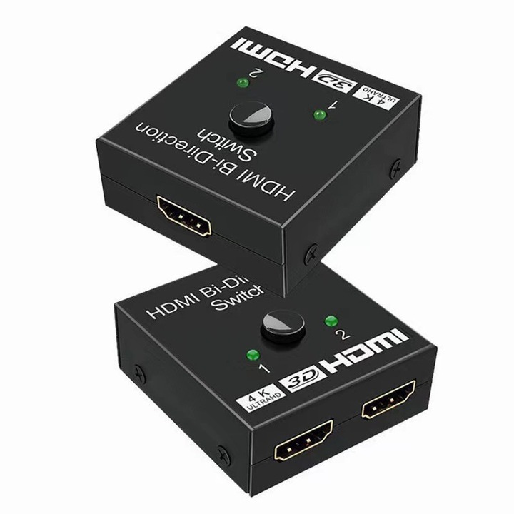 SuooTci HDMI adapter, 4K/3D/1080P, 1x2 és 2x1, fekete