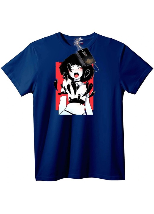 Tricou Anime Fată Mâini Negre, Bleumarin