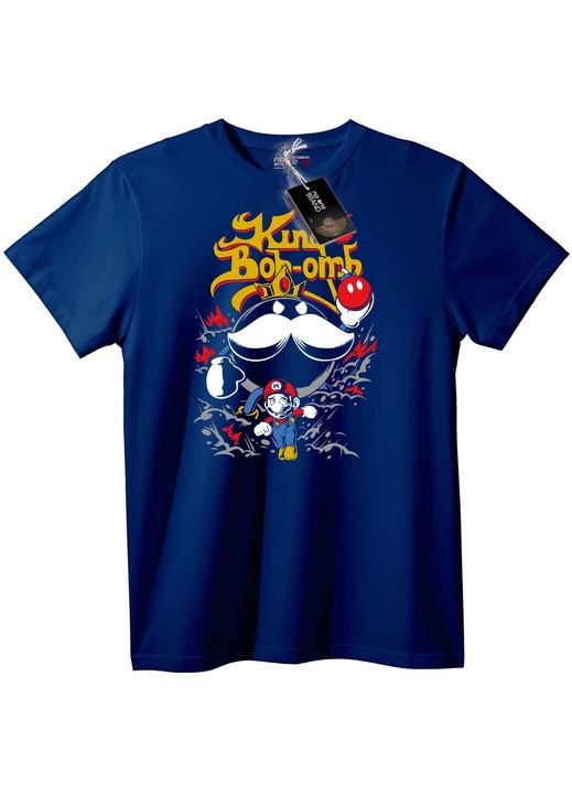 Tricou Mario King Bob-omb, Bleumarin