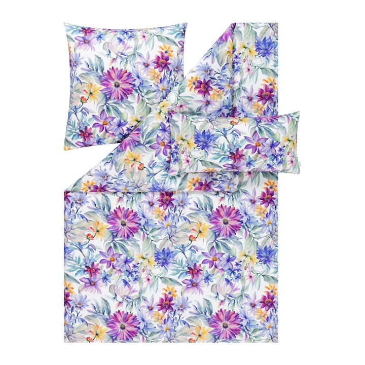 Lenjerie de pat Estella Valeska Satyna Szwajcara 200x220cm, 5 piese, 100% bumbac, rezistent la pilling