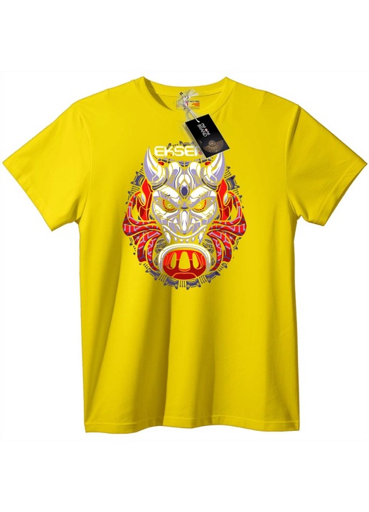 Tricou Mască Cyber Oni, Galben