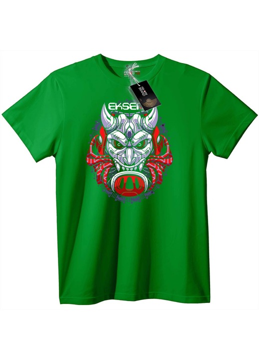 Tricou Mască Cyber Oni, Verde
