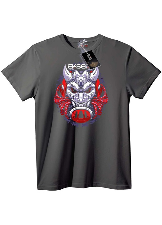 Tricou Mască Cyber Oni, Gri