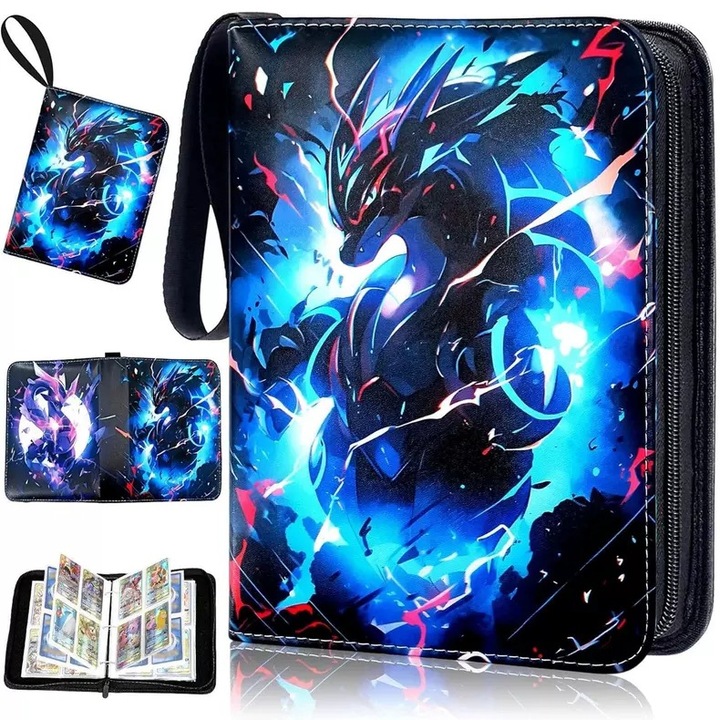 Album de colectie carti, 4 compartimente, 50 pagini, 400 sloturi, impermeabil, 2.5"x3.5"