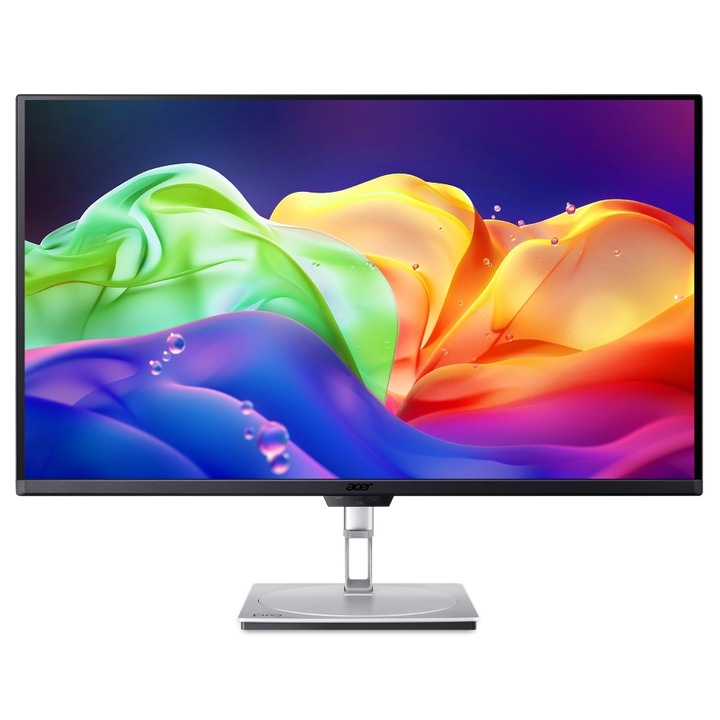 Monitor QD-OLED Acer 32" PE320QK, UHD 3840 x 2160, HDMI, DisplayPort, Boxe, Pivot, 240 Hz, 0.01 ms Negru/Argintiu
