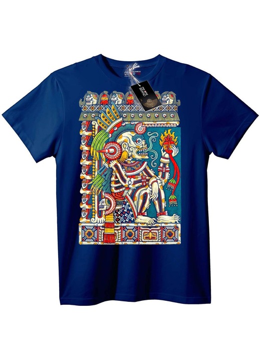 Tricou cu zeul aztec, Bleumarin