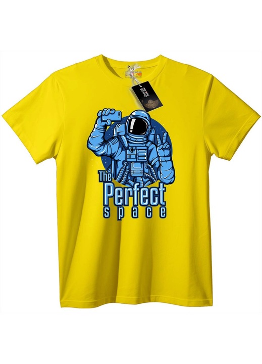 Tricou cu astronaut: Spațiul Perfect, Galben