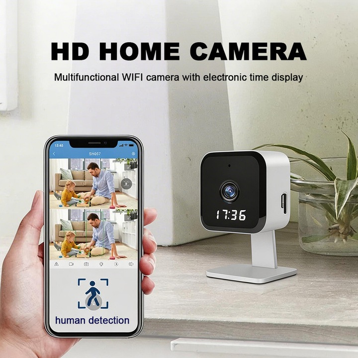 B-VISION Surveillance Camera 1080P with time display indoor smart ...