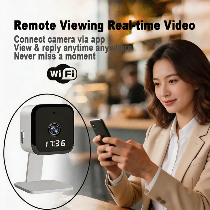 B-VISION Surveillance Camera 1080P with time display indoor smart ...