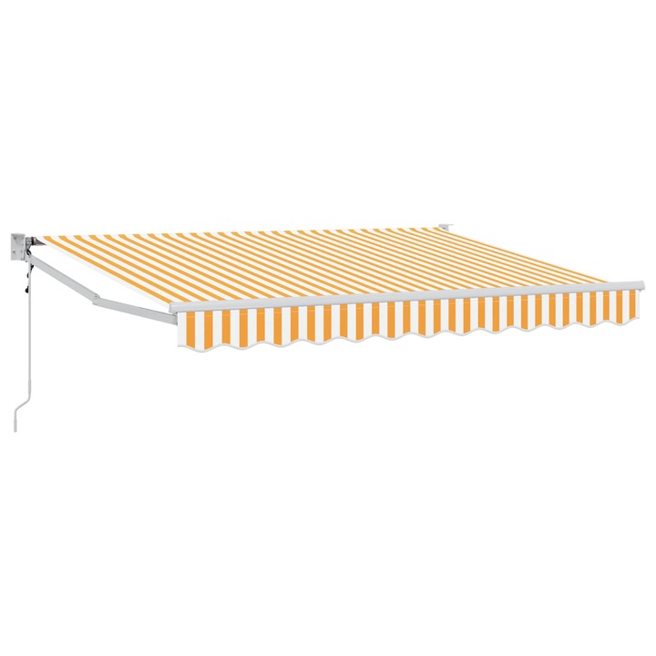 vidaXL Elektromos Kihúzható Napernyő Sárga és Fehér 3, 5 x 2 m 3418982