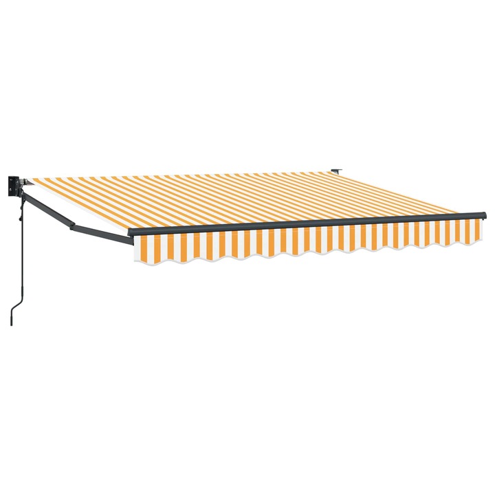 vidaXL Elektromos Kihúzható Napernyő Sárga és Fehér 3, 5 x 2 m 3419134