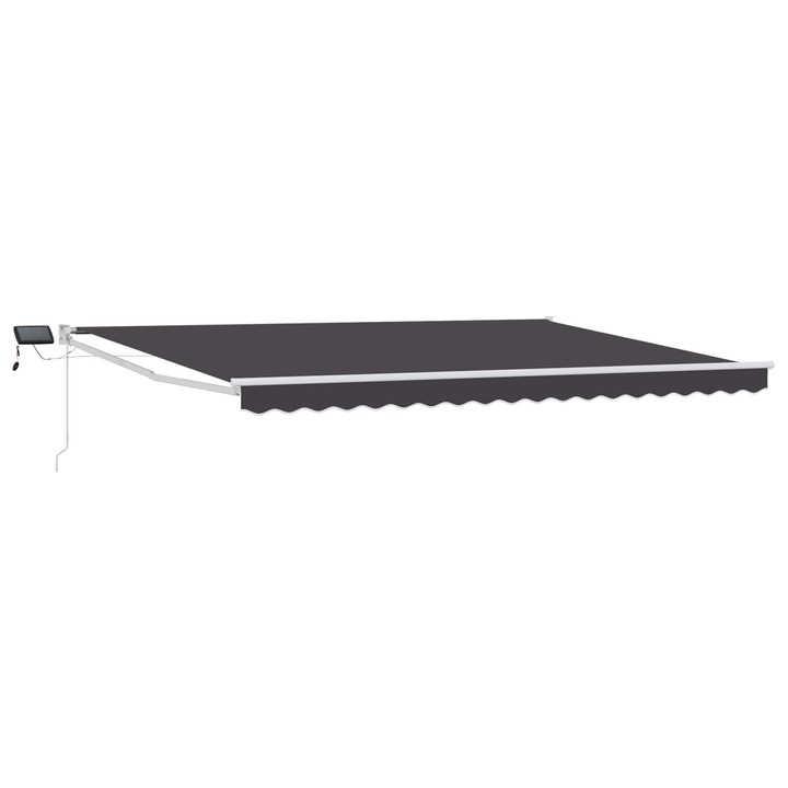 Marchiza retractabila manuala vidaXL, cu led-uri 5 x 3 m