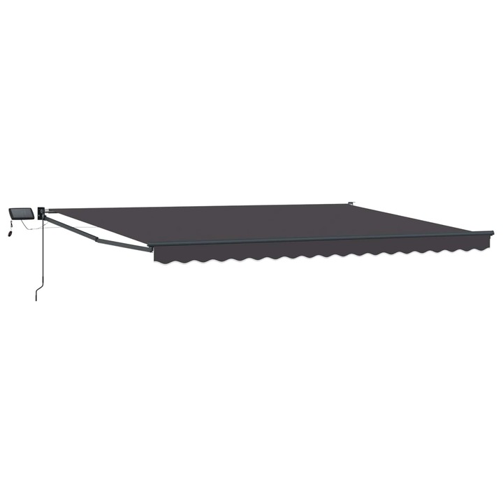Marchiza retractabila manuala vidaXL, cu led-uri Antracit 5 x 3 m