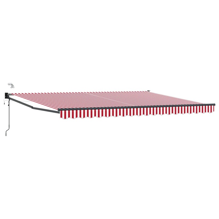 Cort electric retractabil vidaXL, Rosu si Alb 5 x 3 m