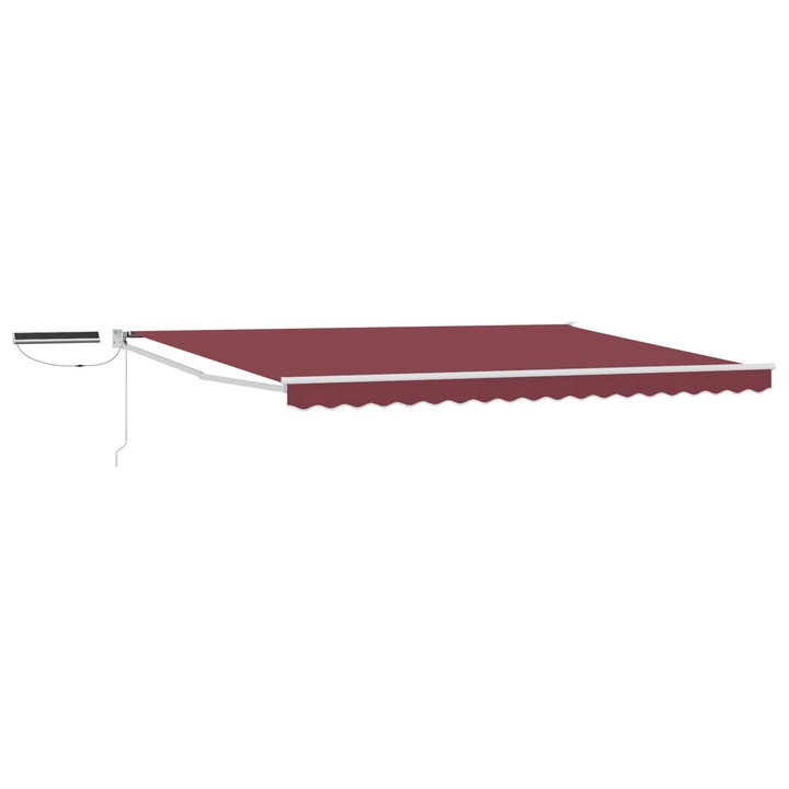 Cort electric retractabil vidaXL, Bordo si Alb 4, 5 × 3 m