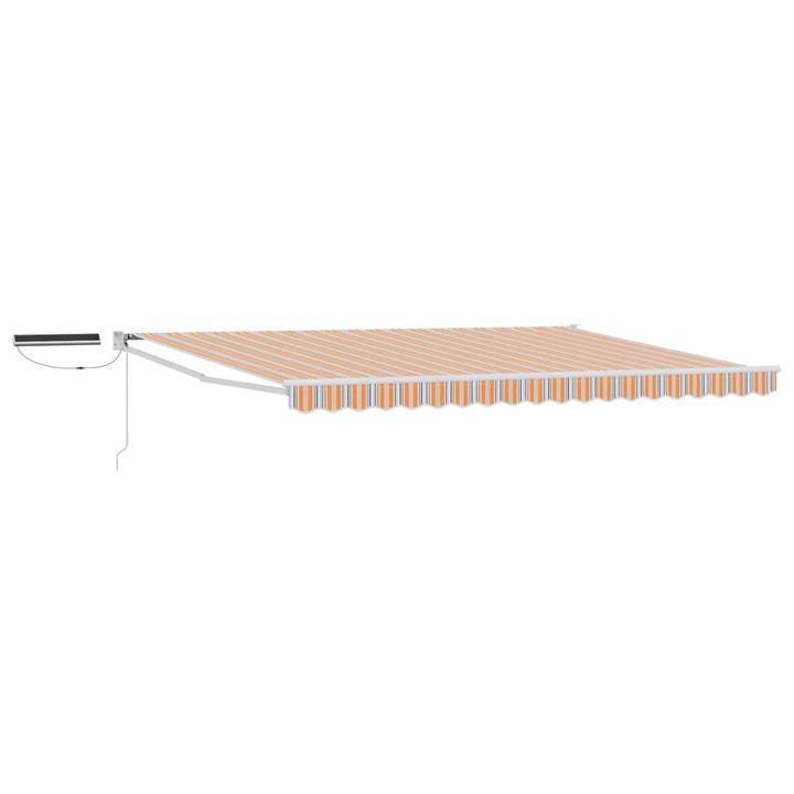 Cort electric retractabil vidaXL, Gri, Portocaliu, Alb 4, 5 × 3 m