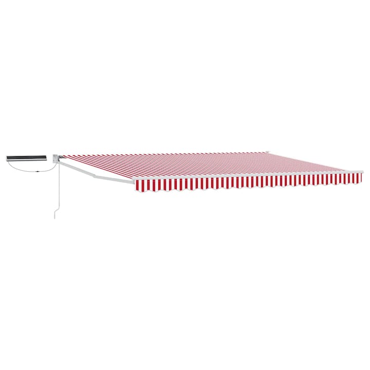 Cort electric retractabil vidaXL, Rosu si Alb 5 x 3 m