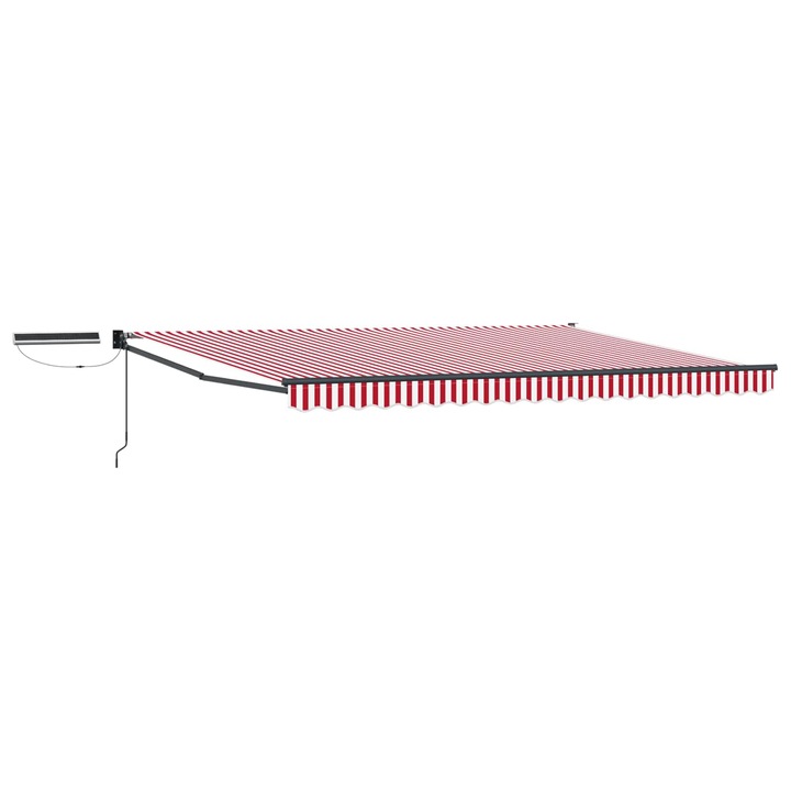 Cort electric retractabil vidaXL, Rosu, Alb, Antracit 4, 5 × 3 m