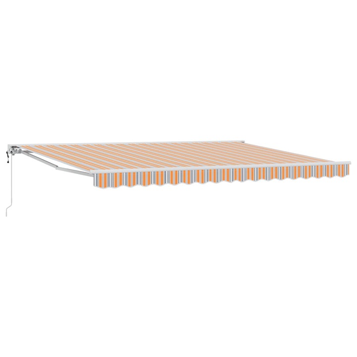 Cort electric retractabil vidaXL, Portocaliu, Gri, Albastru, Alb