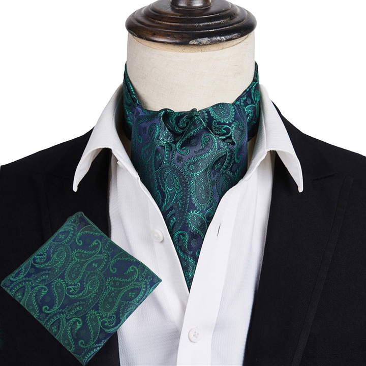 Set cravata si batista RDWESZOD verde poliester