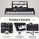Elektronikus orgona, Bedee, 61 billentyű, multifunkcionális, kis mikrofon + kottatartó, LCD kijelzővel, USB kábellel és alacsony feszültségű tápellátással, kompakt zongora utazáshoz, stúdióba, 61x20cm, fekete