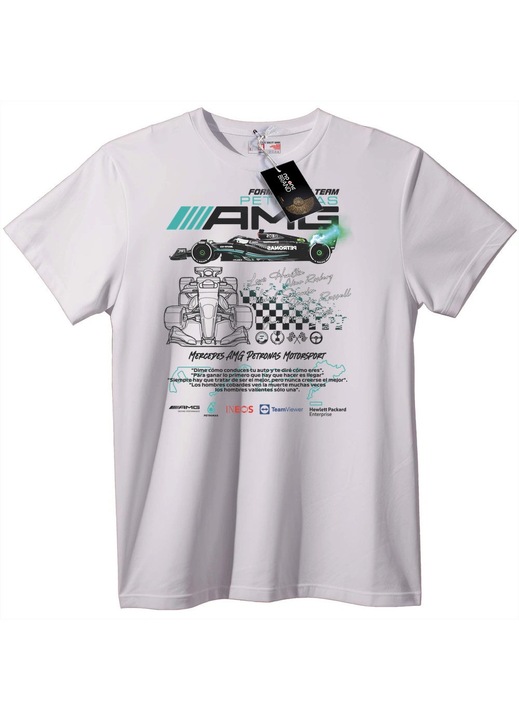 Tricou Mercedes F1 Team, Alb