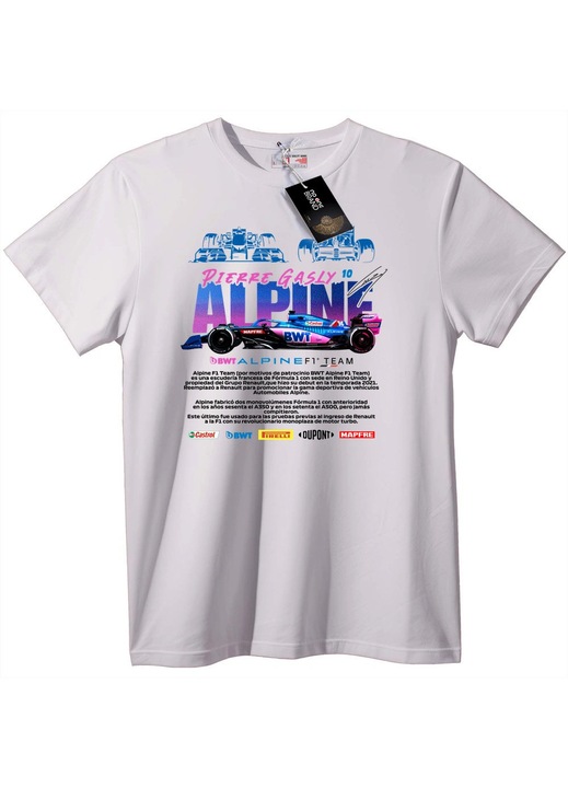 Tricou Pierre Gasly Alpine F1 Team, Alb