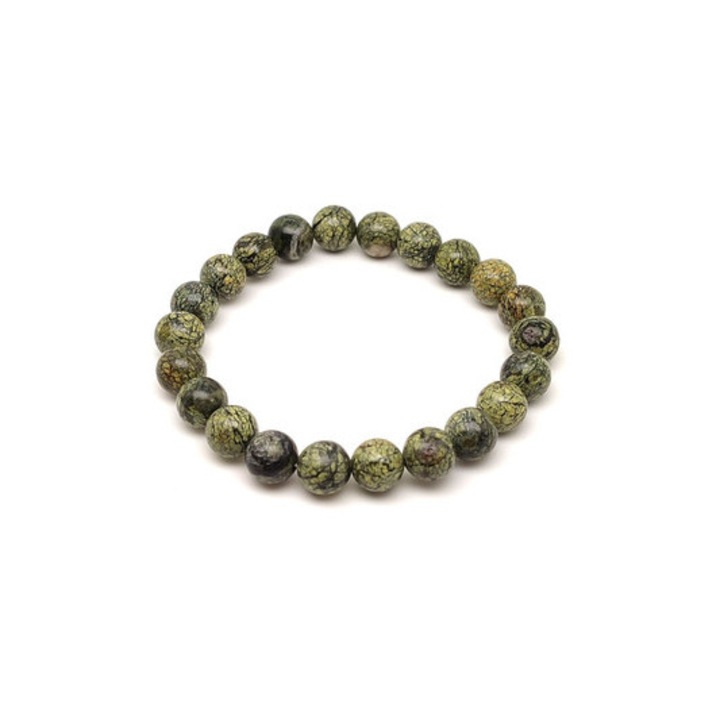 Szerpentin világos ásvány karkötő golyós 8mm