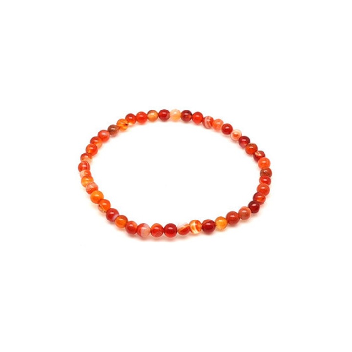 Karneol sávos ásvány karkötő golyós 4mm