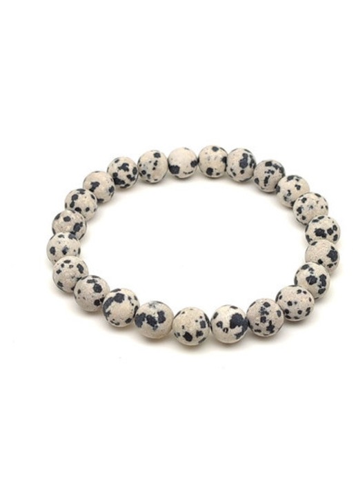 Jáspis dalmata matt ásvány karkötő golyós 8mm