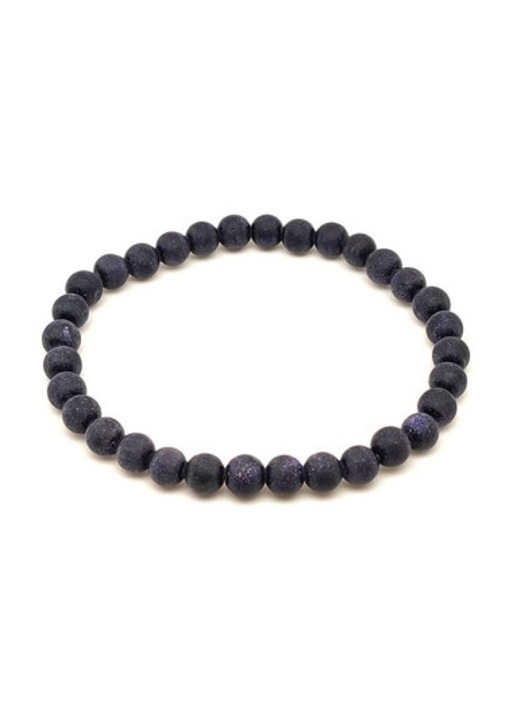 Goldstone kék matt ásvány karkötő golyós 6mm