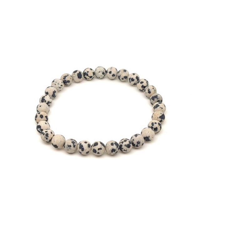 Jáspis dalmata matt ásvány karkötő golyós 6mm