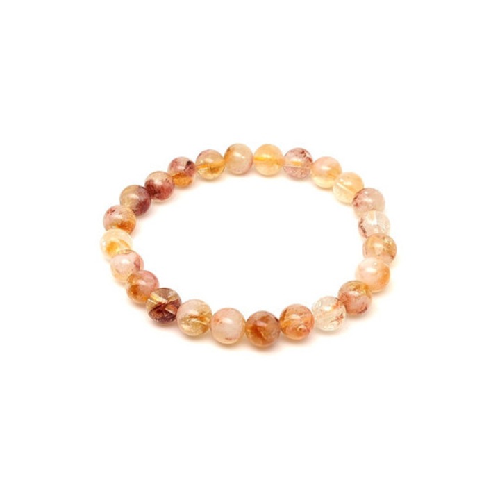 Citrin madeira ásvány karkötő golyós 8mm
