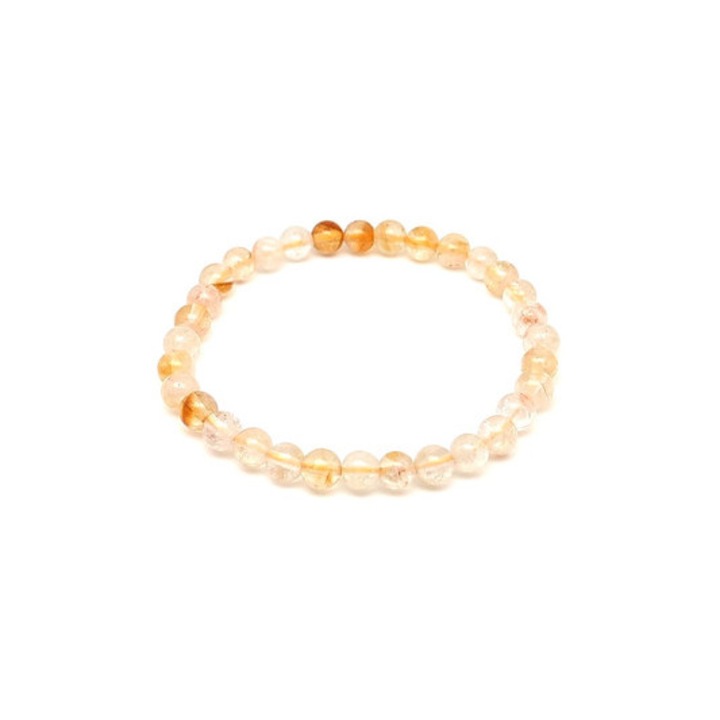 Citrin madeira ásvány karkötő golyós 6mm