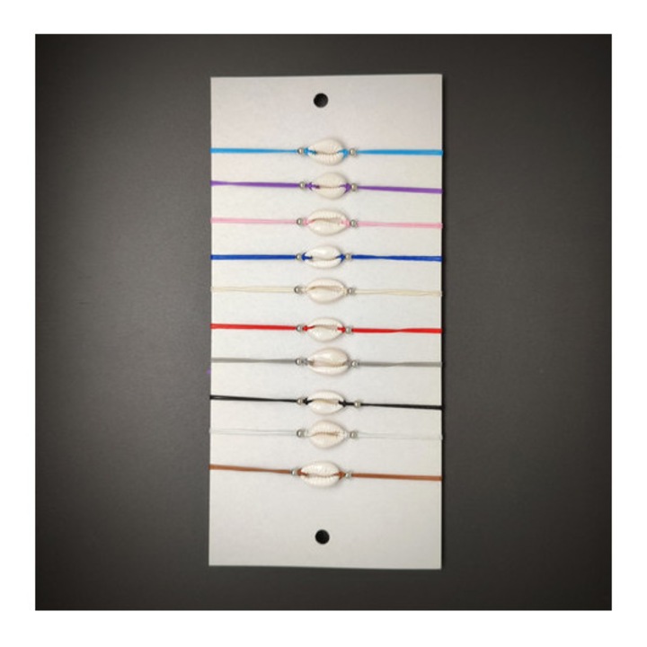 Állítható kagyló cérna karkötő csomag 10db