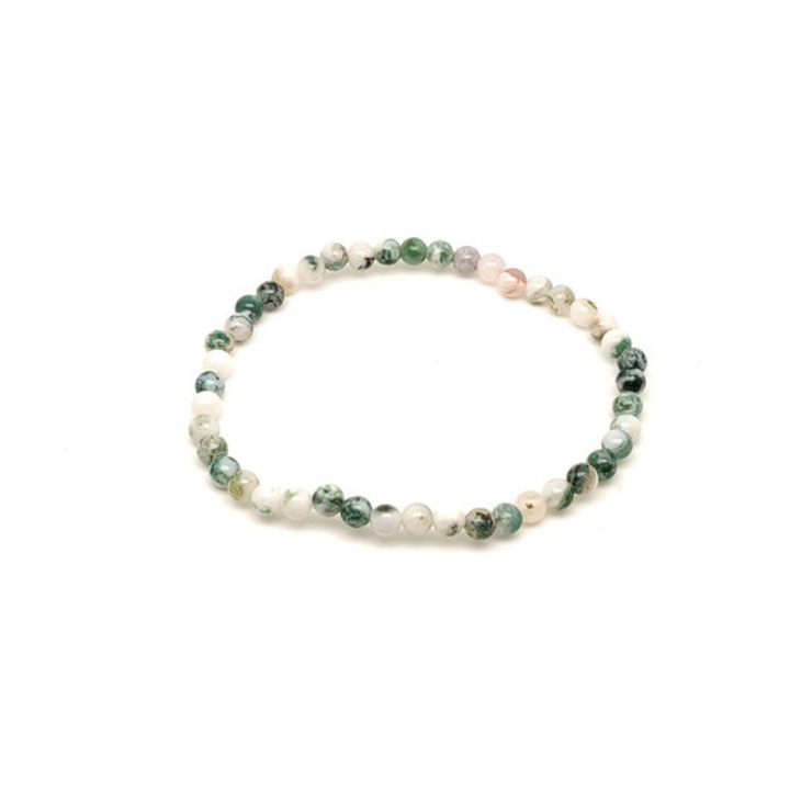 Achát fa ásvány karkötő golyós 4mm